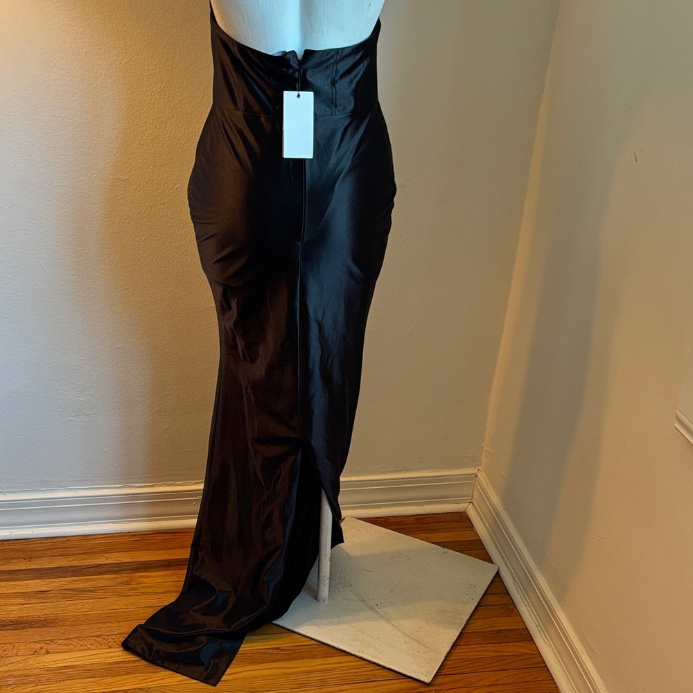 Retrofete Black Cross-Front Halter Maxi Gown - Picture 2 of 3